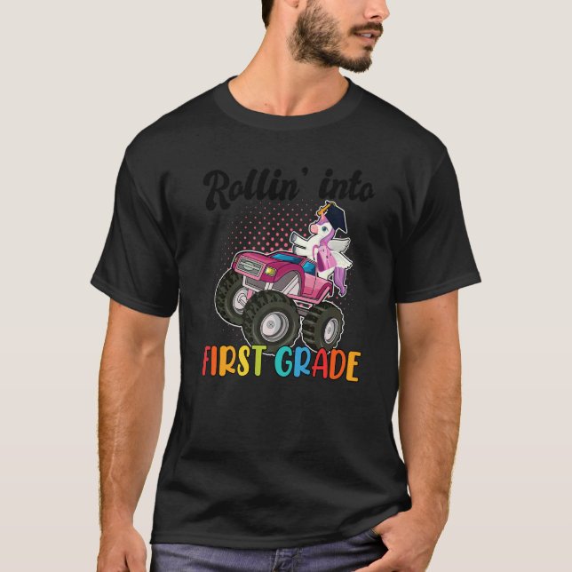 T-shirt Rollin' In First Grade 1er Grade 1 (Devant)