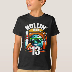T-shirt Rollin Into 13 Bowling Anniversaire fête 13e anniv