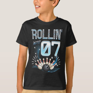 T-shirt Rollin' Into 7 Bowling Anniversaire 7e Bowler Anni
