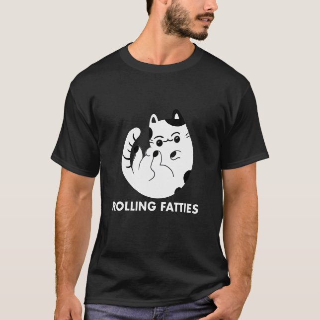 T-shirt Rolling Fatties Chat  Chat (Devant)