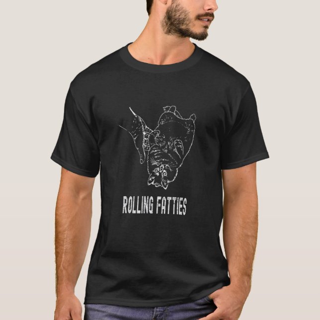 T-shirt Rolling Fatties Chat  Chat (Devant)