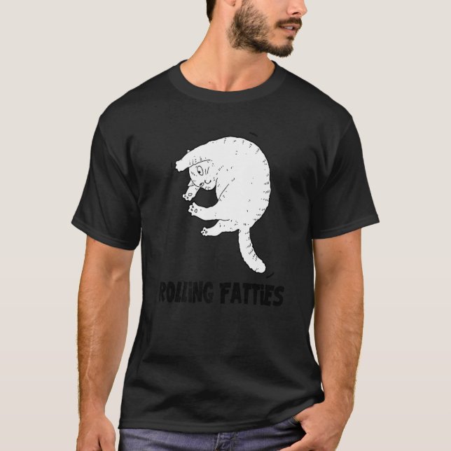 T-shirt Rolling Fatties Chat  Chat  Tenue Chat Papa Chat M (Devant)