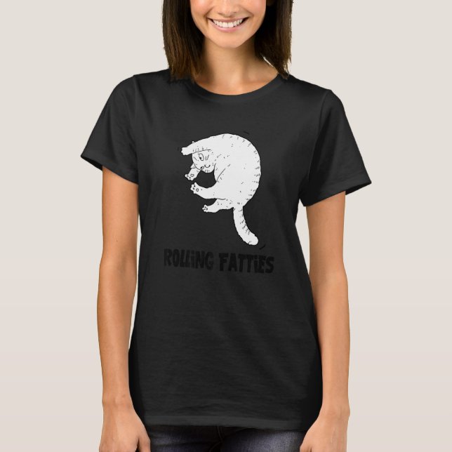 T-shirt Rolling Fatties Chat Chat tenue Chat Papa Chat Mam (Devant)