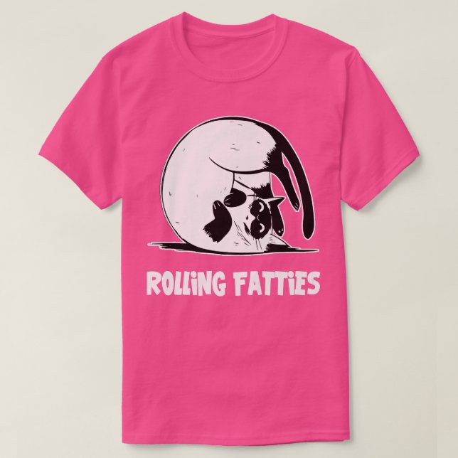 T-shirt Rolling Fatties Chat Drôle Amoureux des chats tenu (Design devant)