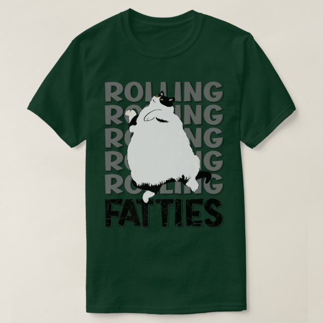 T-shirt Rolling Fatties Chat Drôle Amoureux des chats tenu (Design devant)