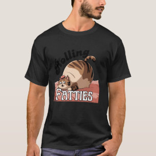 T-shirt Rolling Fatties Chat Funny Fat Kitten Chat Pour Ho
