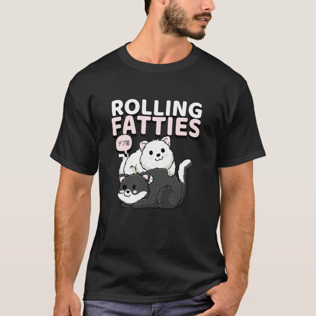 T-shirt Rolling Fatties (Drôle déclaration de chat & Graph (Devant)
