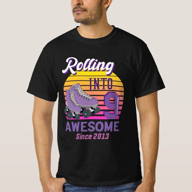 T-shirt Rolling In 9 depuis 2013 Roller Skate 5e  (Devant)
