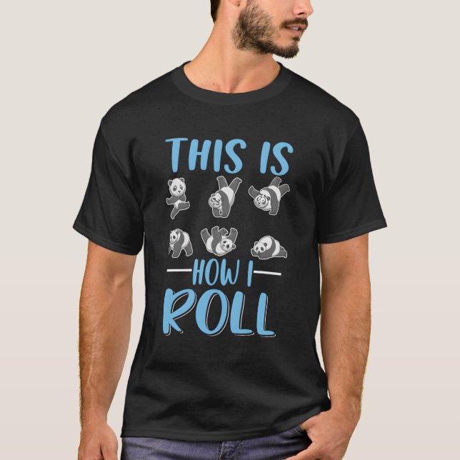 T-shirt Rolling Panda Kawaii Zoo Animal (Devant)