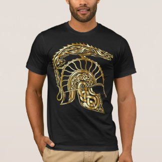 T-shirt romain d'or de casque de centurion de