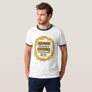 T-shirt Romains 12:15 KJV Bible Écriture Verse Mens Ringer