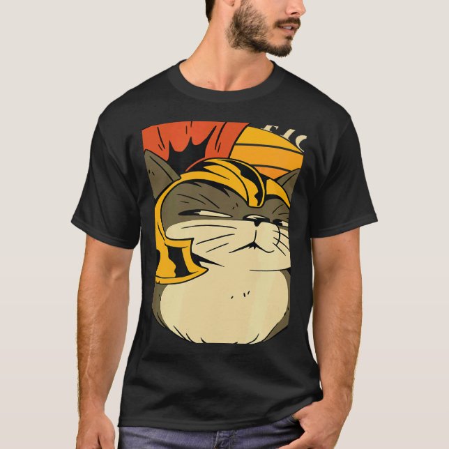 T-shirt Roman Cat Soldier Helmet Costume A Galea Kitten Te (Devant)