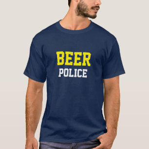 T-shirt Roman policier drôle de style universitaire BEER P