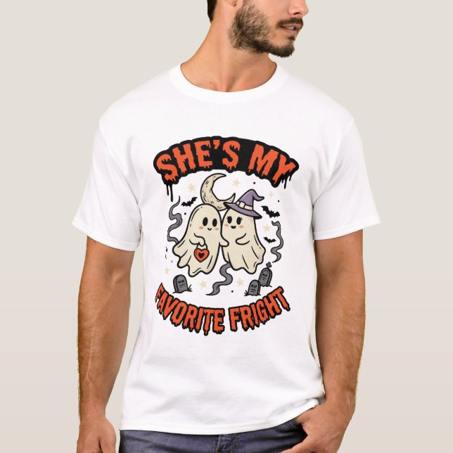 T-shirt Romance humour fantôme Halloween (Devant)