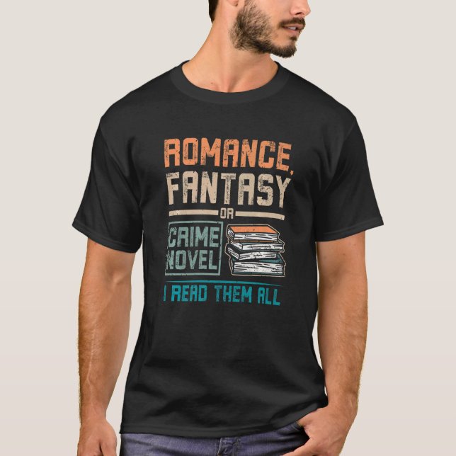T-shirt Romance imaginaire ou crime roman lecture (Devant)