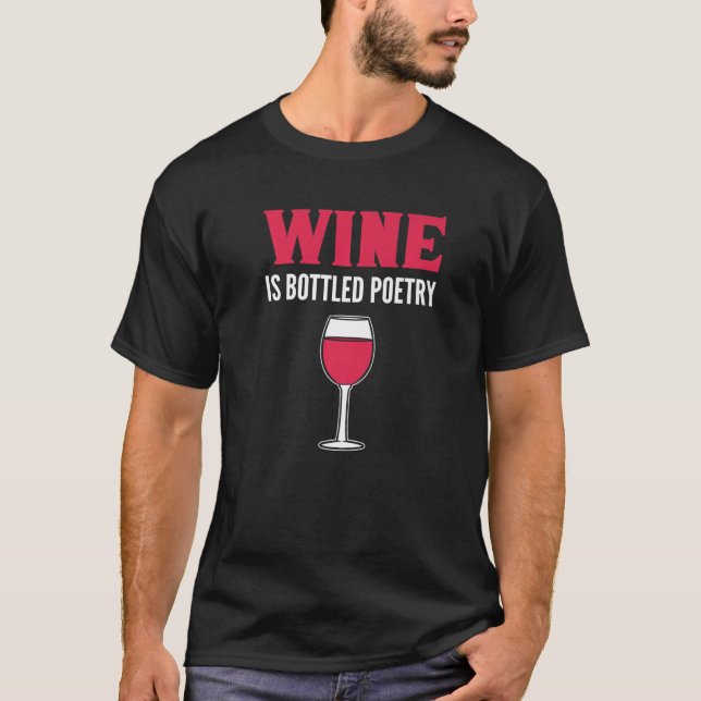 T-shirt Romancier poétique en bouteille (Devant)