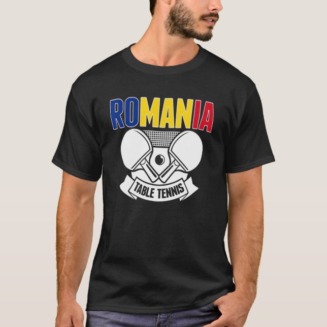 T-shirt Romania Ping Pong   Romanian Table Tennis Supporte (Devant)