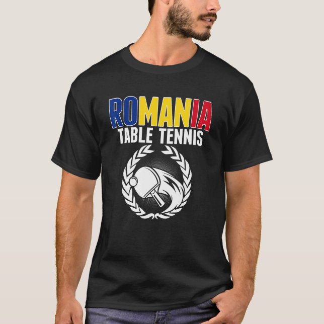 T-shirt Romania Table Tennis     Romanian Ping Pong Suppor (Devant)