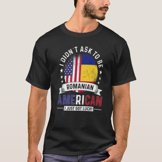 T-shirt Romanian American Countries Flags Pride Romania Fl (Devant)