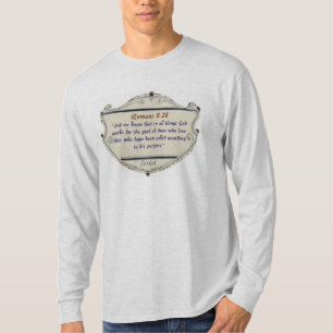T-shirt Romans 8:28 Bouclier Chrétien Hommes Manche Longue