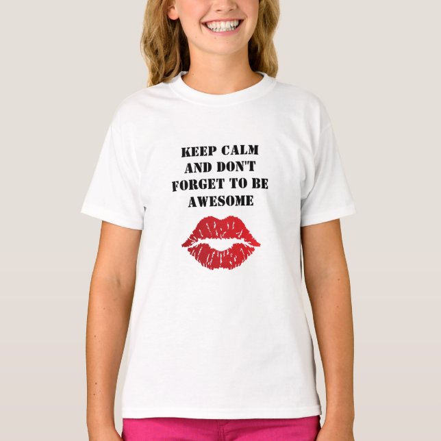 T-shirt Romantic chic luxe red lips (Devant)