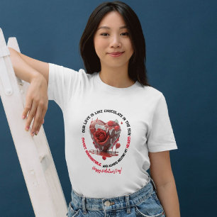 T-shirt Romantic Funny Red Melting Heart Saint Valentin