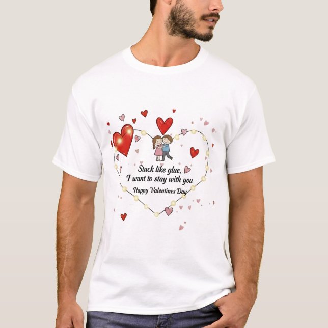 T-shirt Romantic heart design  (Devant)