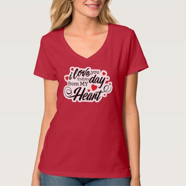 T-shirt Romantic Love Quote (Devant)