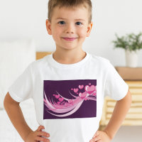 Romantique Abstrait Coeurs Rose Design Sur Violet