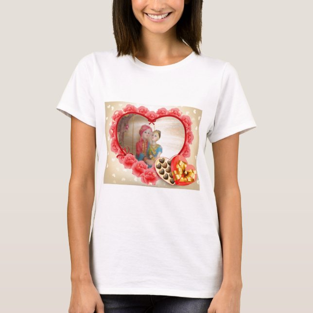 T-shirt Romantique Amour Coeur Art Imprimer (Devant)