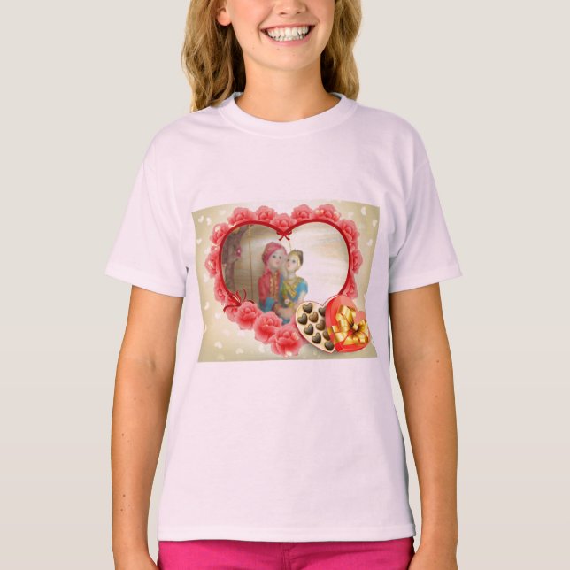 T-shirt Romantique Amour Coeur Art Imprimer (Devant)