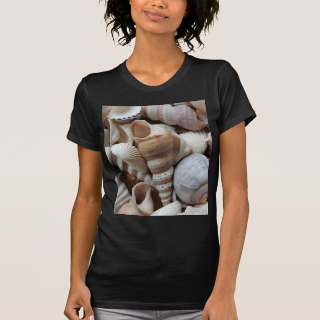 T-shirt Romantique Tropical Exotic Sea Shells Plage Amour (Devant)