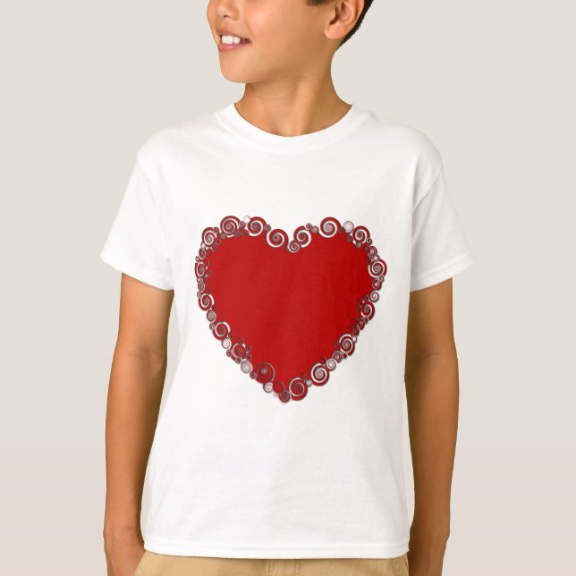 T-shirt Romantique Valentine amour coeur rouge (Devant)