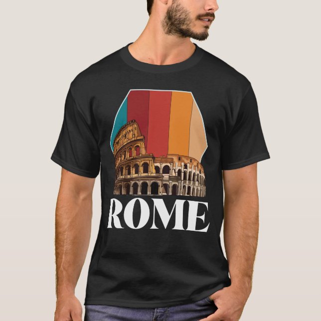 T-shirt Rome Colisée Retro Italie Toscane antique (Devant)
