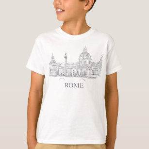 T-shirt Rome Italie ancienne architecture stylo et croquis