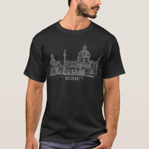 T-shirt Rome Italie Antique architecture croquis d'encre