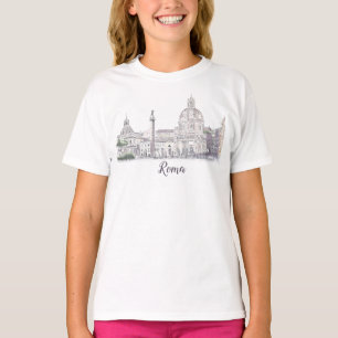 T-shirt Rome Italie architecture antique dessin en encre s