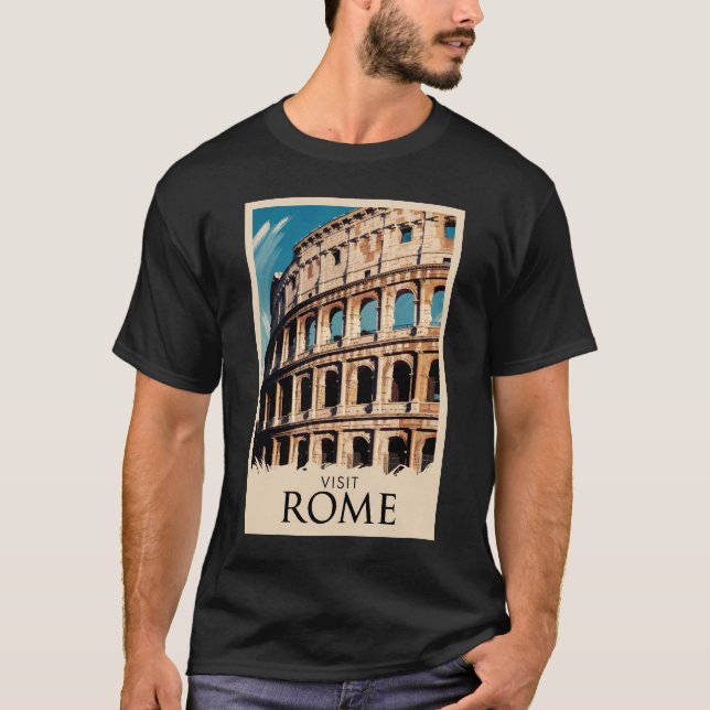 T-shirt Rome Italie Colisée Illustration Voyage Art (Devant)