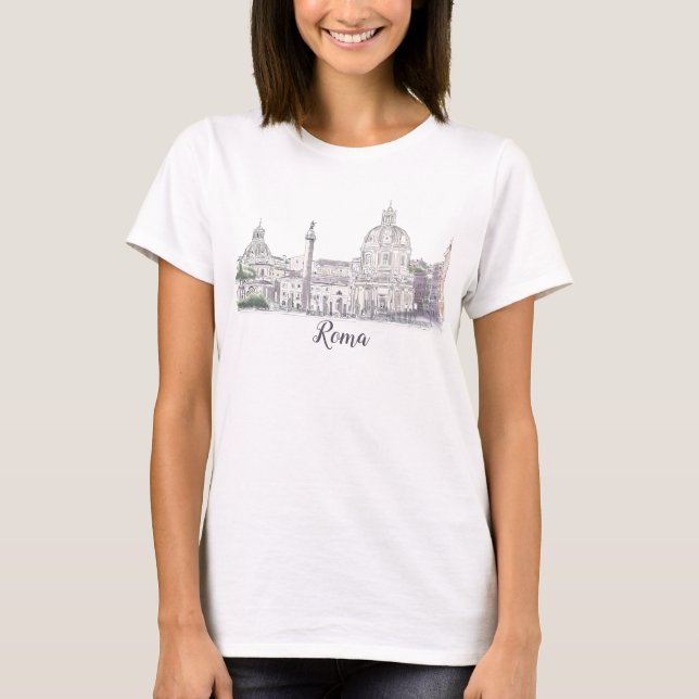T-shirt Rome Italie Dôme et Obélisque Architecture (Devant)