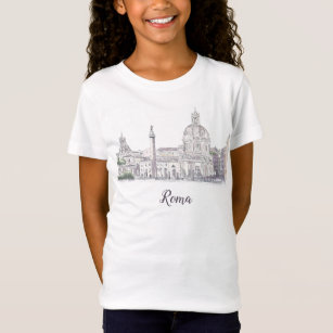 T-Shirt Rome Italie Dôme et Obélisque Architecture