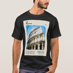 T-shirt Rome Vintage Watercolor Travel