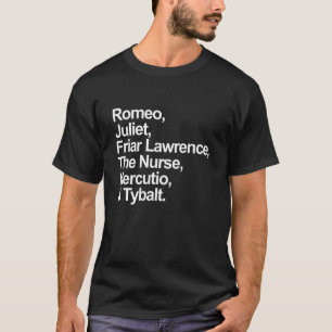 T-shirt Romeo Et Juliette Caractères William Shakespeare