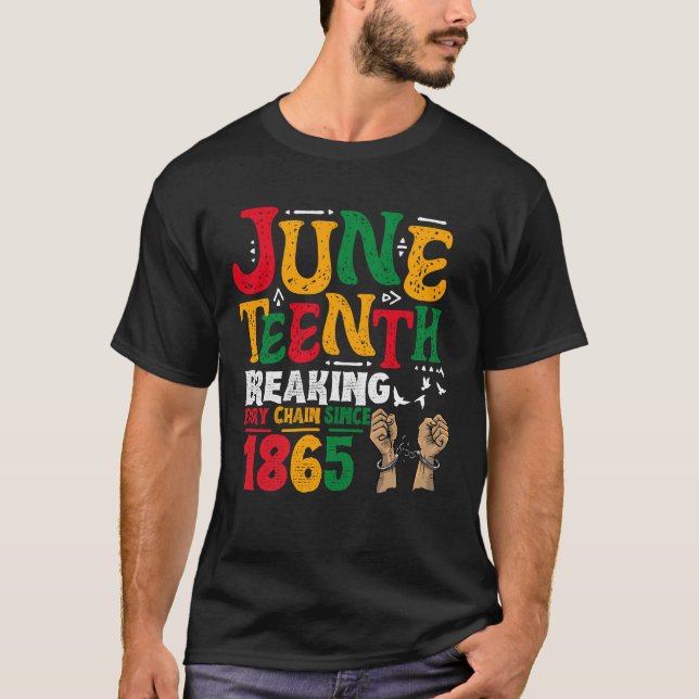 T-shirt Rompre chaque chaîne depuis 1865 Junetten Black W (Devant)