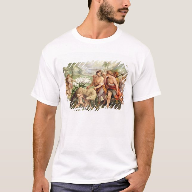 T-shirt Romulus a allaité par le -loup (Devant)