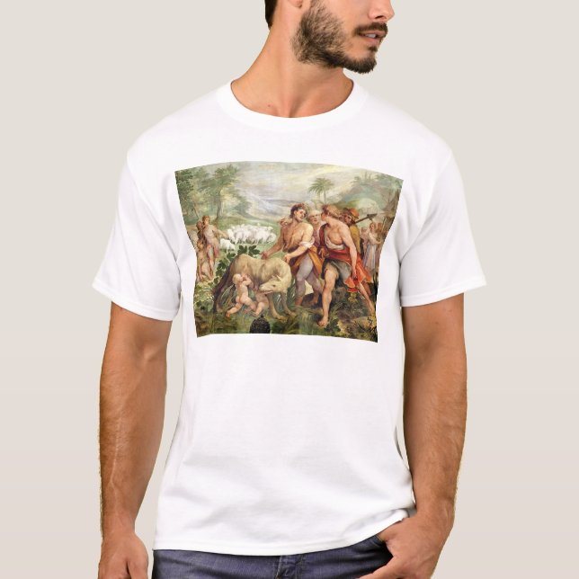 T-shirt Romulus a allaité par le -loup (Devant)