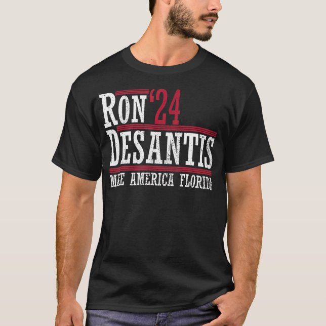 T-shirt Ron Desantis '24 Make America Florida Ron Desantis (Devant)