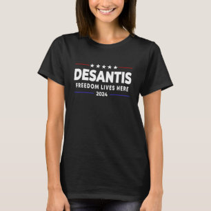 T-shirt Ron DeSantis Freedom Vit Ici Floride 2024 États-Un