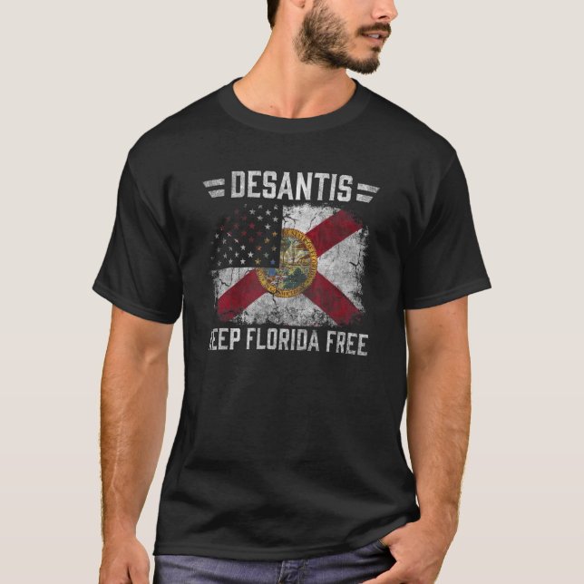 T-shirt Ron DeSantis Gardez la Floride libre Gouverneur de (Devant)