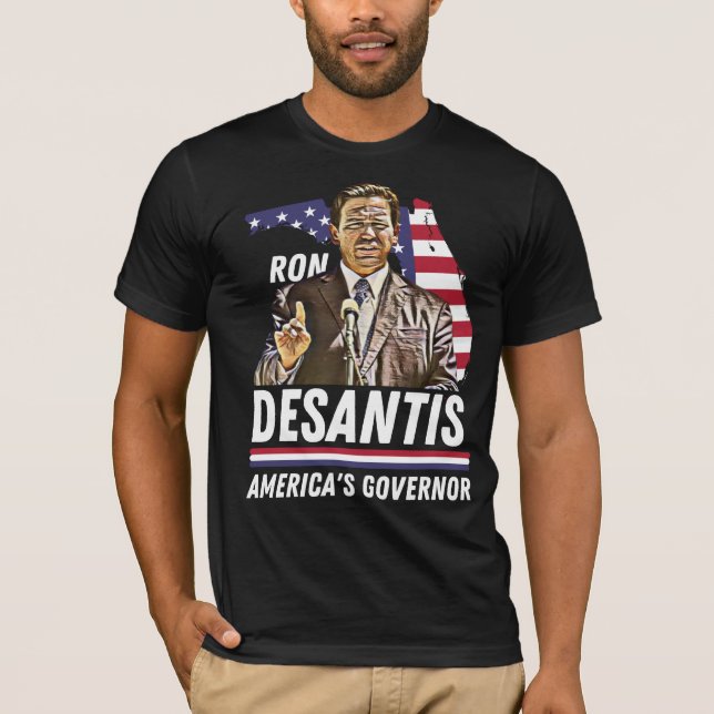 T-shirt Ron Desantis : Le gouverneur américain Patriotic F (Devant)