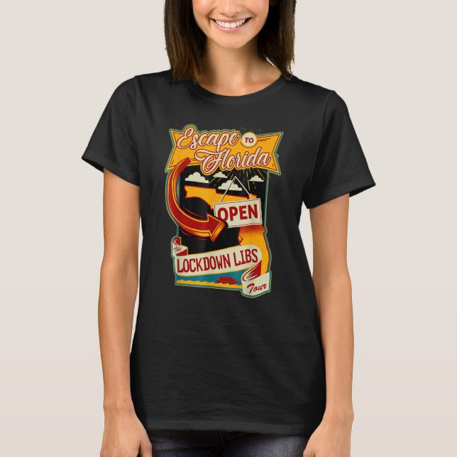 T-shirt Ron Desantis S'Échappe Au Vinatge De Floride (Avan (Devant)